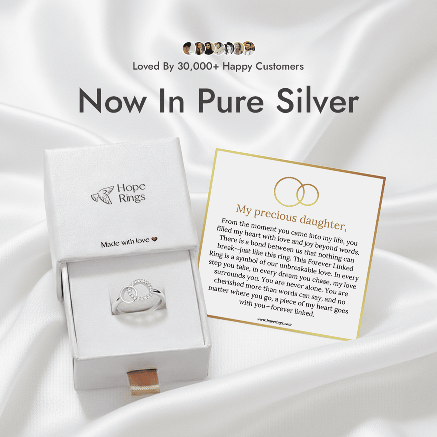 To My Daughter - Forever Linked Ring (Pure Silver)
