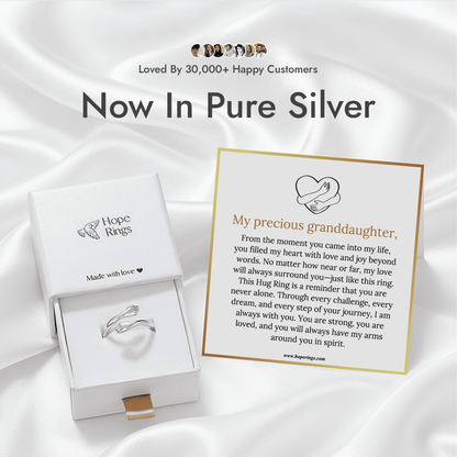 To My Granddaughter - Hug Ring (Pure Silver)