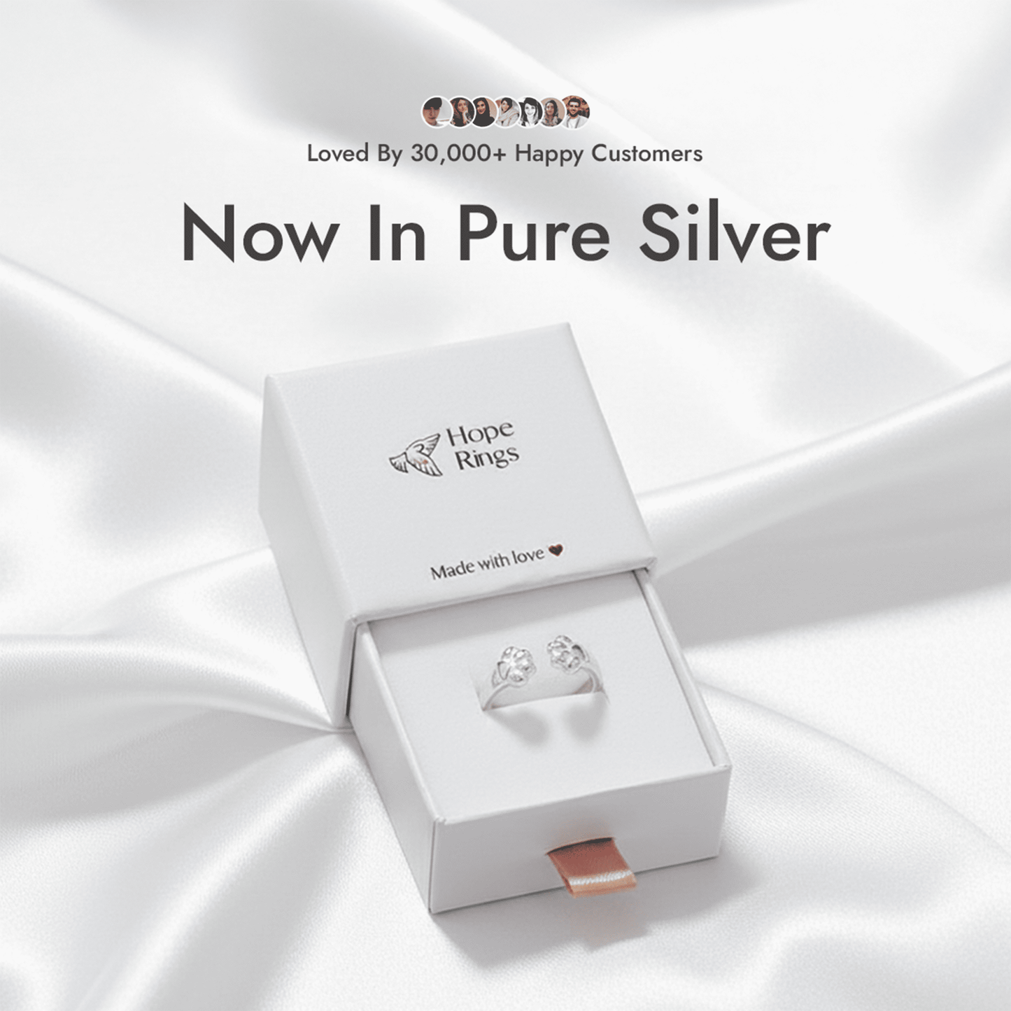 Paw Hug Ring - Pure Silver